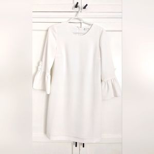 *SOLD*White Club Monaco Dress with Ruffled Sleeve